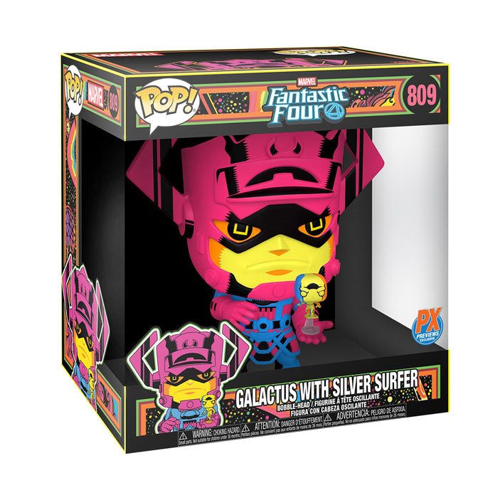 Funko POP! Galactus with Silver Surfer Black Light 10" Common PX Previews Exclusive - NOT MINT