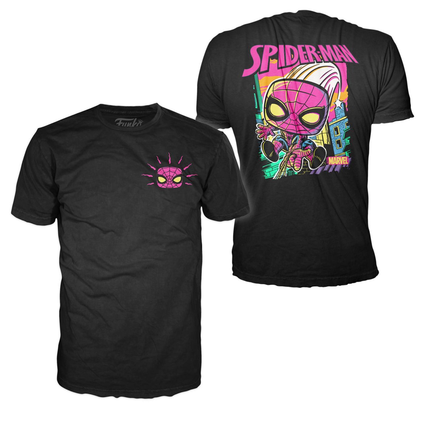 Funko POP! Marvel Spider-Man (Black Light) Tee