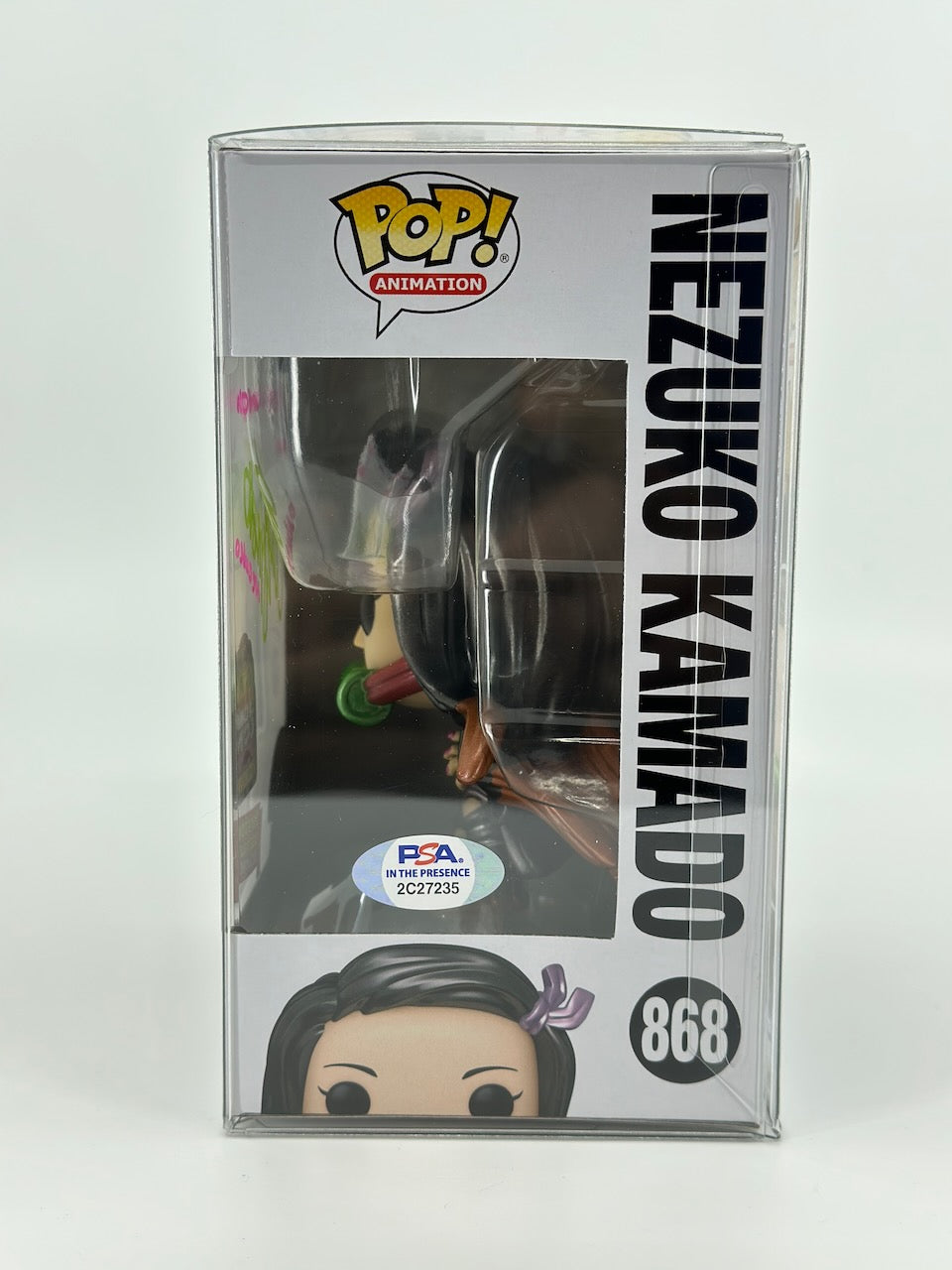 Funko POP! Demon Slayer Nezuko Kamado (Metallic) 2022 LACC Exclusive Abby Trott Signed & Quote with PSA COA