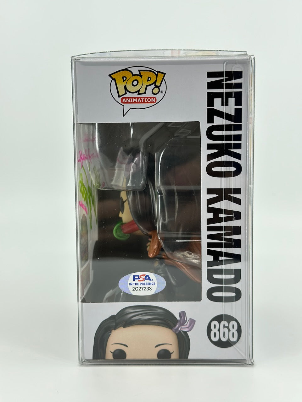 Funko POP! Demon Slayer Nezuko Kamado (Metallic) 2022 LACC Exclusive Abby Trott Signed & Quote with PSA COA