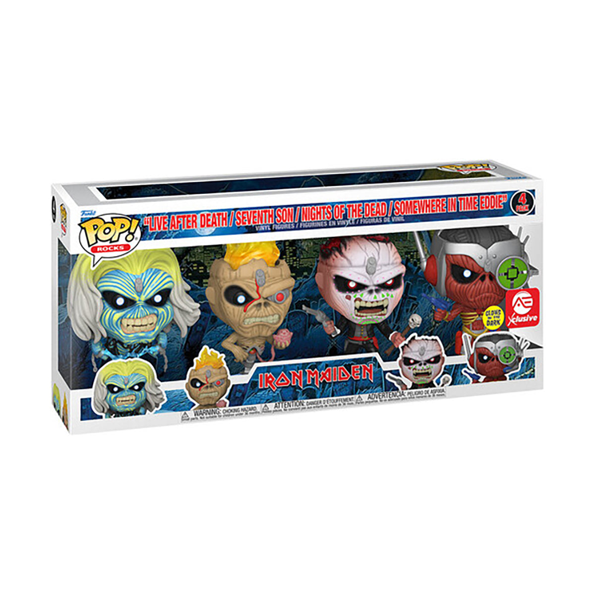 Funko POP! Rocks Iron Maiden - Eddie GITD 4-pack AE Exclusive