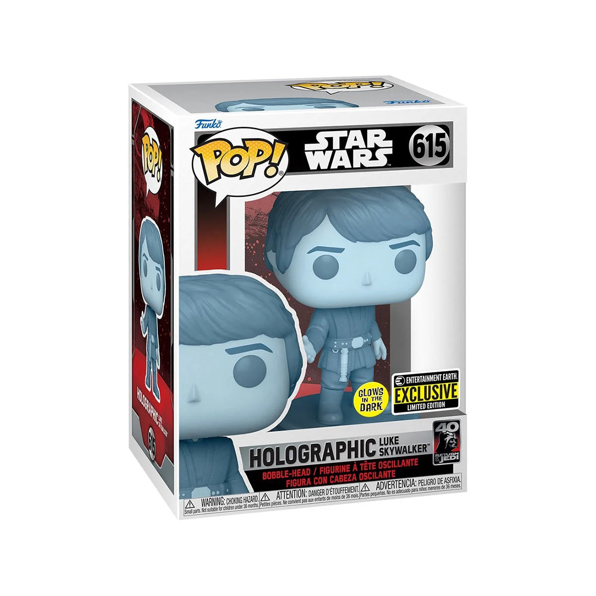 Funko POP! Return of the Jedi 40th Hologram Luke Skywalker (GITD) EE Exclusive