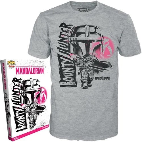 Funko POP! Star Wars The Mandalorian Adult Grey Boxed T-Shirt