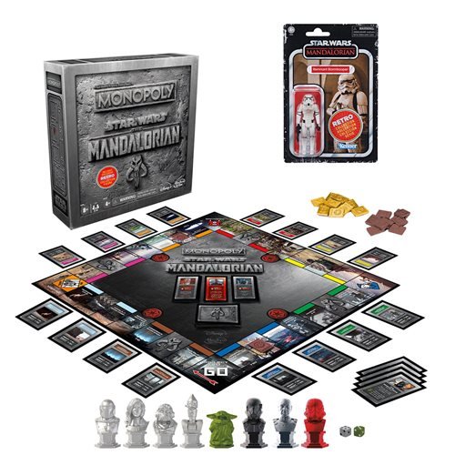 Hasbro Gaming Parker Brothers Monopoly Star Wars The Mandalorian Edition w/ Exclusive Retro Figure