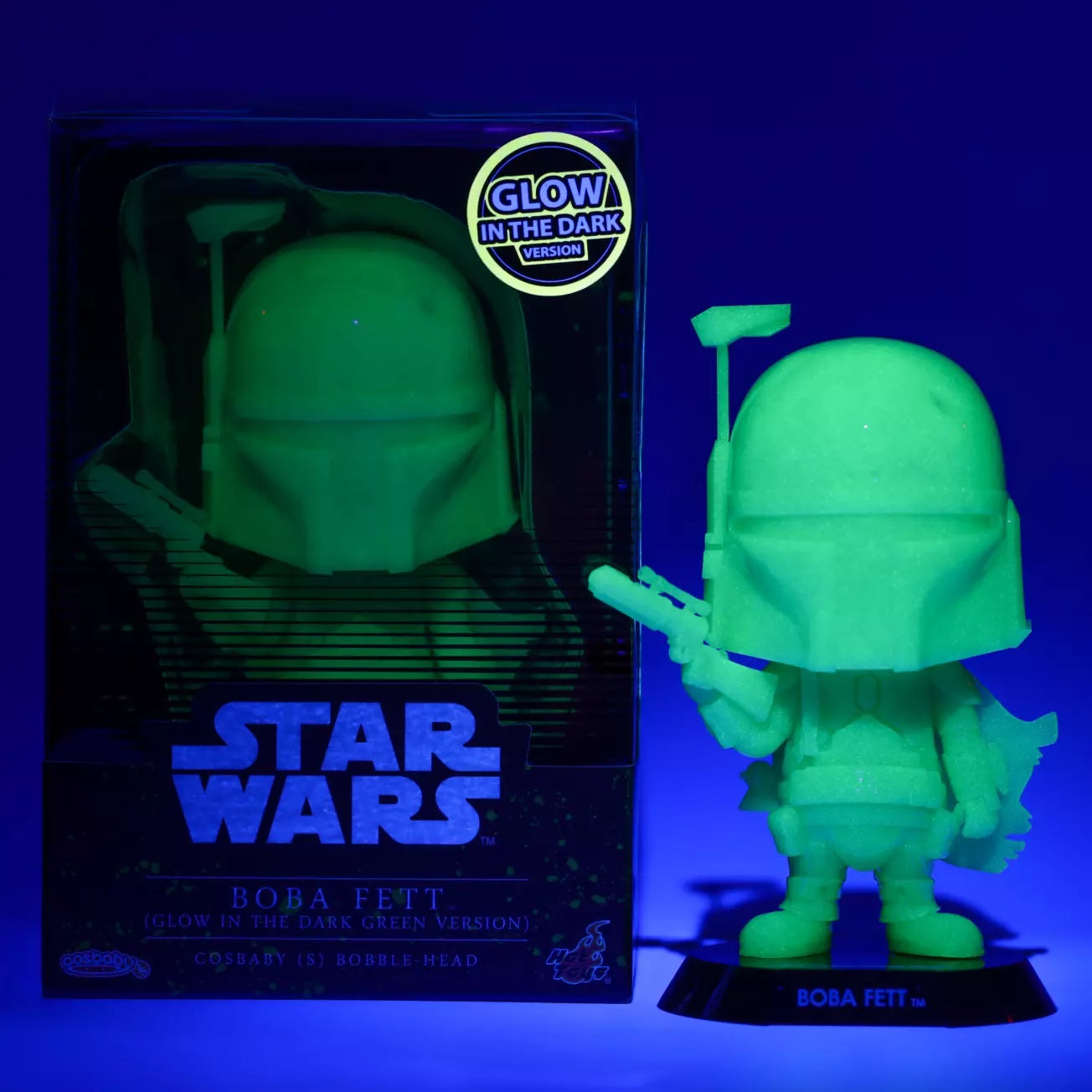 Hot Toys Star Wars Boba Fett GITD Green Cosbaby Bobble Head