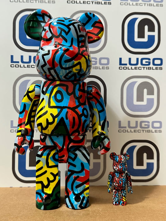 Medicom Toy Be@rbrick x Keith Haring #3 400% & 100% Figures Set