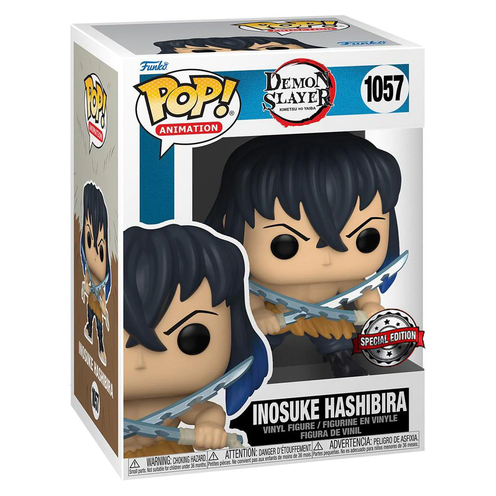 Funko POP & Tee! Demon Slayer: Kimetsu no Yaiba Inosuke Hashibira Unmasked Exclusive