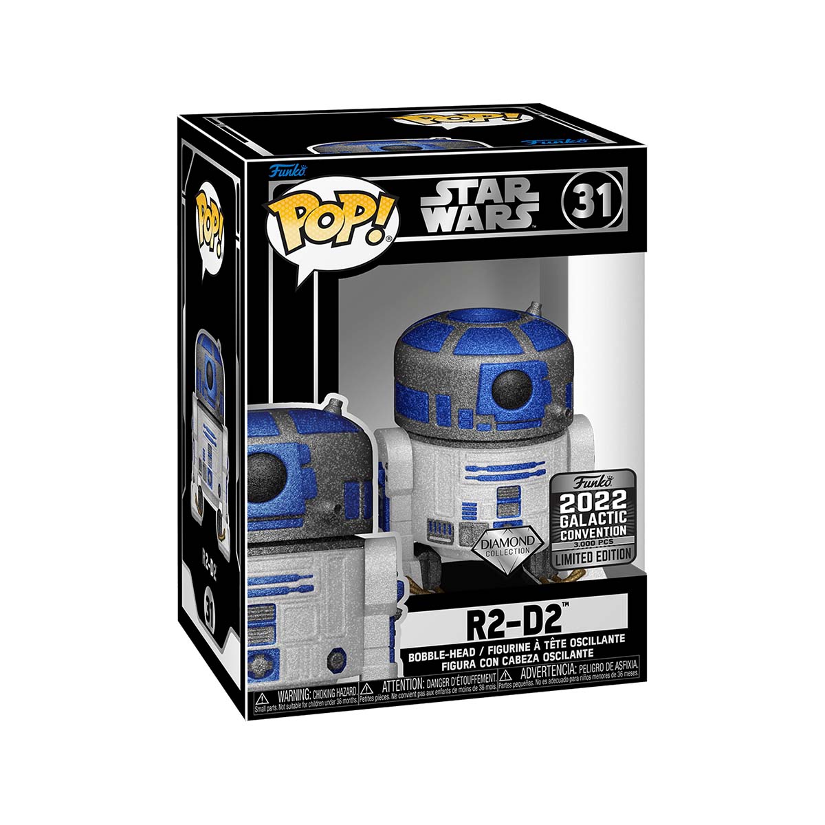 Funko POP! Star Wars R2-D2 Diamond Collection SWC2022 Exclusive LE3000
