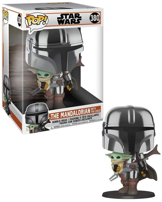 Funko POP! Star Wars The Mandalorian Chrome with Child 10"